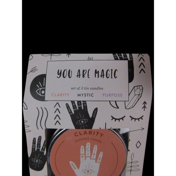 You Are Magic Scented Candle Set 3 Tin Clarity Mystic Purpose Crystals Gift Deco - Picture 6 of 9